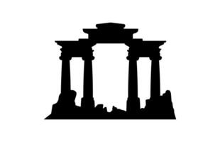 Ruins Black Silhouette isolated on a white background vector