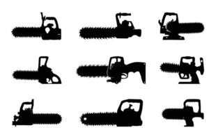 Chain Saw Silhouette Bundle vector