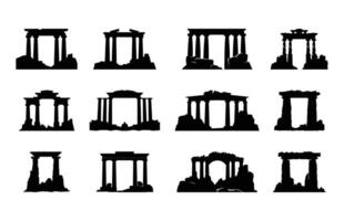 Ancient Ruins Silhouette Bundle vector