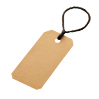 Blank Brown Paper Tag with a Twine String for Product Labeling png