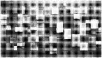black and white square halftone patterns vector