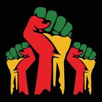 Raised Fists in Pan-African Colors, Black Power and Unity Symbol vector