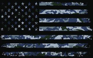 Navy Camo Distressed American Flag vector