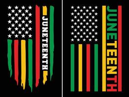 Painted Pan-African Juneteenth Flag with Bold Vertical Stripes. Modern Pan-African Juneteenth Flag with Vertical Text vector