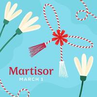 martisor tradition illustration in flat style design vector