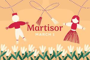 martisor tradition background illustration in flat style vector