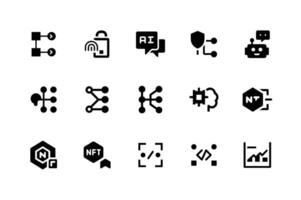 AI and technology icons for future innovation projects vector