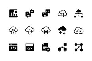 AI inspired icons for futuristic computing and analytics vector