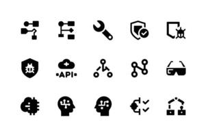 AI and technology icons for modern computing solutions vector