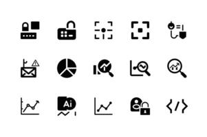 AI and smart technology icons for advanced computing vector