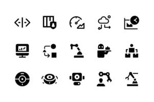 Smart technology icons for artificial intelligence projects vector