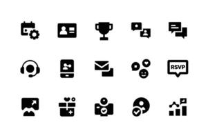 Detailed online communication symbols for web interface design vector
