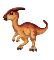 A cartoon dinosaur with a long neck and a long tail png