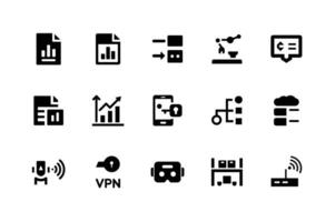 Artificial intelligence icons for advanced computing designs vector