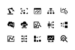 Modern AI icons for artificial intelligence and automation vector