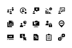 Detailed business networking icons for online engagement tools vector
