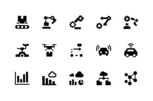 Artificial intelligence icons for smart and modern designs vector