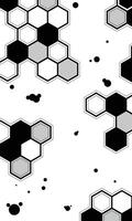 Abstract hexagon pattern monochrome wallpaper vector