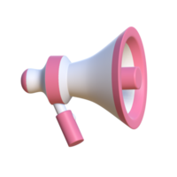 3d illustration of a megaphone with a combination of white and red colors. Suitable for use in presentation and advertising media png