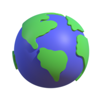 Simple 3d illustration of a globe. Suitable for presentation and advertising media png