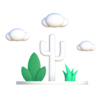 3d illustration of several types of plants and clouds. Suitable for presentation media and graphic design in the field of social media and advertising media png