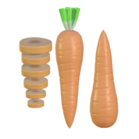 3d illustration of carrots. Suitable for use as advertising media in the culinary field, food and beverage png