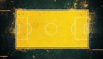 Aerial View of Grunge Soccer Field photo