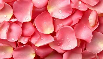 Pink Rose Petals with Dew Drops photo