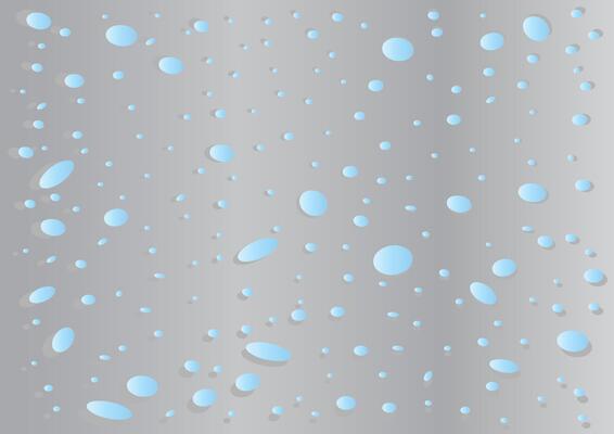 Illustration of water droplets on glass background