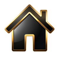 Black And Golden Home icon isolated on transparent background png