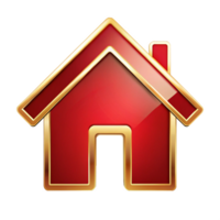 Red And Golden Home icon isolated on transparent background png