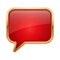 Red Chat Bubble icon shape isolated on transparent background png