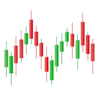 Trading red and green Candle Stick Graph chart isolated on transparent background png