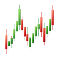 Trading Candle Stick Graph chart isolated on transparent background png