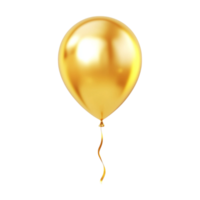 golden balloon isolated on transparent background png