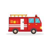 Fire engine vehicle isolated flat illustration on white background vector