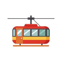 Aerial tramway vehicle isolated flat illustration on white background vector