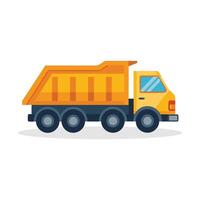 Dump truck vehicle isolated flat illustration on white background. vector