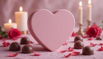 Valentines Day Chocolate Box Mockup with CustomizePackaging photo