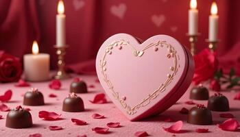 Valentines Day Chocolate Box Mockup with Customizable Packaging photo