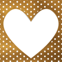 Gold heart frame with polka dots on Transparent background png