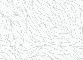 Curly waves tracery, curved lines, stylized abstract petals pattern. Seamless leaf background. Monochrome outline white texture. Organic wallpapers for printing on paper or fabric vector