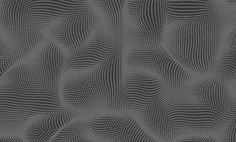 Halftone dot pattern. Monochrome texture for printing. The waves swell the surface of the distortion of space randomly arranged vector