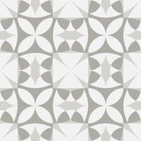 Seamless ornament floral pattern with petals. Mosaic for a tiled floor or kitchen apron in Scandinavian style. Geometric simple print. Gray and white abstract texture vector