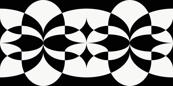 The curb is a repeating texture. Bauhaus style background. Black and white seamless overlap ornament with simple curved shapes vector