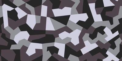 Geometric black gray and brown camouflage seamless pattern. Abstract modern military urban texture. Camo background vector