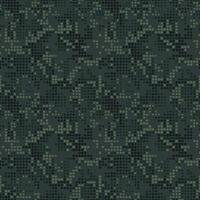 Digital camo pattern with color dark green dots. Halftone seamless background. Pixel art texture. vector