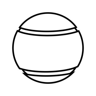 Hand drawn doodle tennis ball isolated on white background. Monochrome simple illustration. Sport equipment for athletes, play tennis concept, banner, advertising, tournament.