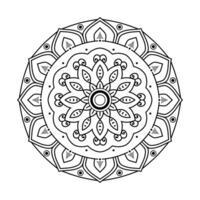Intricate mandala design with floral and geometric patterns. Beautiful ornamental circular artwork for coloring, meditation, and decorative art vector