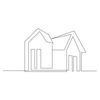 Modern House Continuous Line Drawing vector